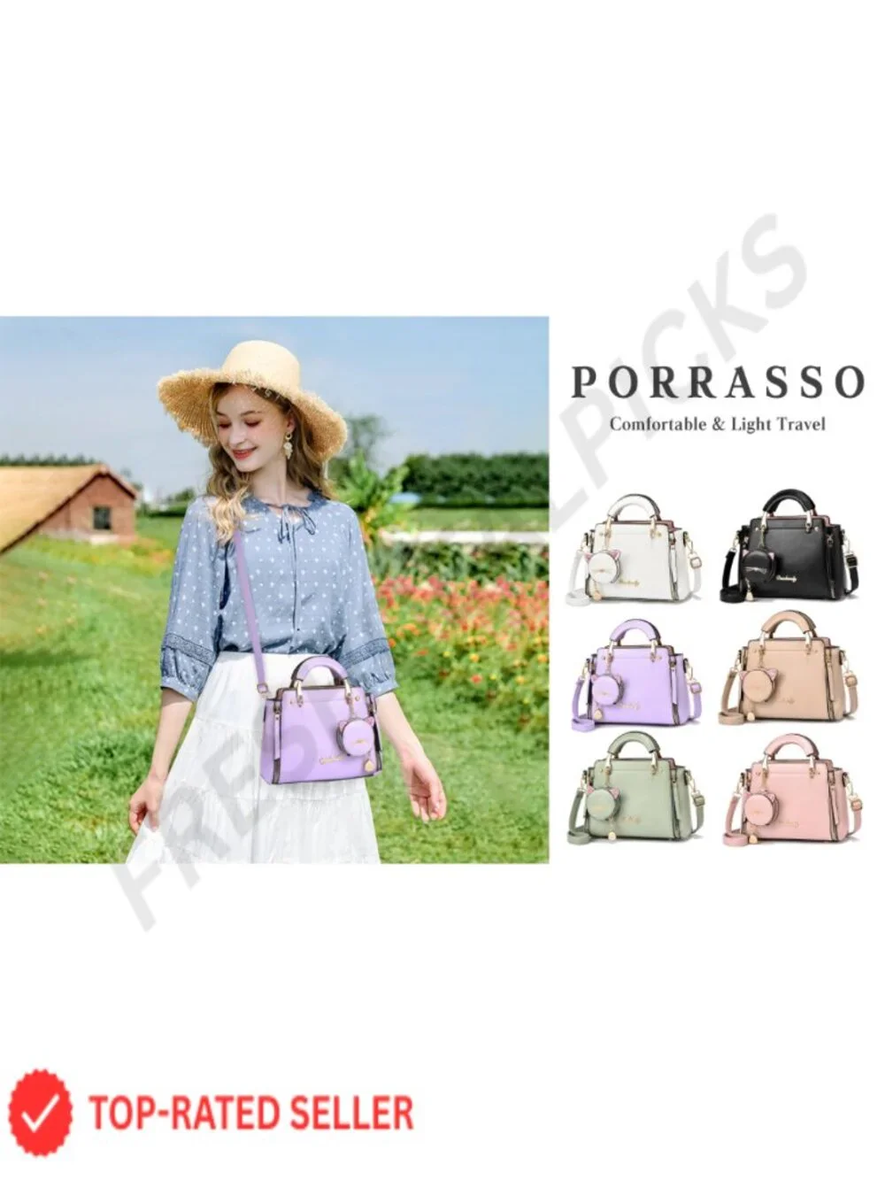 Women Satchel Handbag PU Leather Crossbody Top Handle Shoulder Bag with Coin